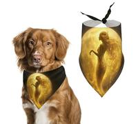 Golden Mermaid with Moon Pet Triangle Bandana Soft Puppy Scarfs Dog Cat Gifts for Small Medium Pets
