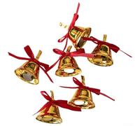 Golden Metal Bell Bow Christmas Tree Decoration 3 cm (A)
