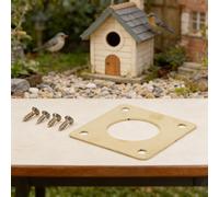 Golden Metal Bird House Entrance Guard 4 Pack Rust Proof Protector Plate For Nesting Boxes To Stop Predators Like Snakes Fits 1.25 Inch Or 1.125 Inch Holes Includes Mounting Screws Kit(11/4 Inch)