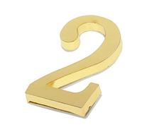 Golden Metal Digital Door Numbers Plaque Cast Mailbox House Outdoor Number 2