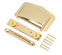 Golden Metal Guitar Bridge Set, Adjustable & Fixed Type, 6 String Replacement Kit for Electric Guitars