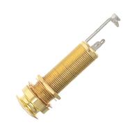 Golden Metal Guitar Tail Pin Output Jack 6.35mm Threaded | Electric Acoustic Use, 6.20x1.60x1.60cm Size, Repair and Studio Recordings