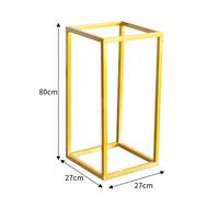 Golden Metal Rectangular Flower Stand Pedestal Rack