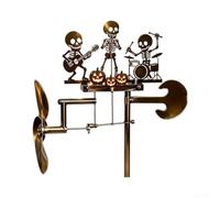 Golden Metal Skeleton Windmill 70cm Tall Outdoor Decor