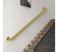 Golden Metal Stair Railing il - Modern Indoor Loft Staircase Banister Decorative 1.8m (5.9ft) Length Perfect for Bathrooms and Home Decor