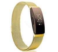 (Golden Metal Wristband For Fitbit Inspire HR, S) For Fitbit Inspire / 2 / HR / Ace 2 Strap Milanese Band Stainless Steel Magnetic