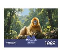 Golden Monkey 1000 Pieces Portable Jigsaw Puzzle Age 3+ Cool Collage Effect, Fun Details, Educational, Challenging Puzzle Games 70x50cm/1000pcs