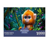 Golden Monkey 1000 Pieces Portable Jigsaw Puzzle Age 3+ Cool Collage Effect, Home Decoration, Educational, Challenging 38x26cm/1000pcs
