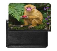 Golden Monkey in The Forest Passport Holder Cover Wallet RFID Blocking Leather Passport Wallet Passport Cover Passport Protector Credit Card Hold Travel Accessories