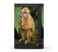 Golden Monkey in The Forest Wallets Fashion Trifold Wallet with Zipper&Keychain Large Front Pocket Wallets Slim RFID Blocking Wallet Credit Card Holder Coin Purse for Adult