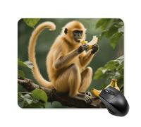 Golden Monkey Mouse Pad Square Laptop Mouse Mat Cute Computer Mousepad Keyboard Pad Non-Slip Desk Pads for Gaming Office Work Home 25 * 30cm
