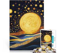 Golden Moon Night SkyAdult Jigsaw Puzzles 1000 Pieces Stress Reliever Staycation Kill time Artists Collection, Fine Art 38x26cm