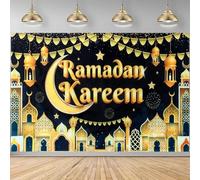Golden Moon Ramadan Backdrops For Photography Eid al-Fitr Candles Lantern Backgrounds Studio 210X150cm