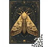 Golden Moth Art Print Jigsaw Puzzles Puzzle for Adults Kids. 1000 Pieces Whimsical Challenge Toy Educational Games Home Decoration for Adults& Kids Age 14 Years Up 38x26cm/1000pcs
