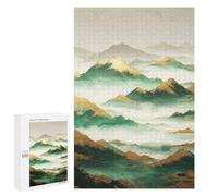 Golden Mountain Landscape Art Print-2 Puzzle 1000 Teile Schwer Puzzle Spielzeug Lernspiel Impossible Herausforderungsspielzeug Für Erwachsene Kinder 1000 PCS