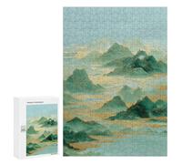 Golden Mountain Landscape Painting Puzzle 1000 Teile Schwer Puzzle Spielzeug Lernspiel Impossible Herausforderungsspielzeug Für Erwachsene Kinder 300 PCS