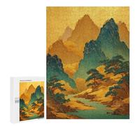 Golden Mountain Landscape Puzzle 1000 Teile Schwer Puzzle Spielzeug Lernspiel Impossible Herausforderungsspielzeug Für Erwachsene Kinder 500 PCS