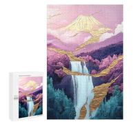 Golden Mountain Waterfall Art Print Puzzle 1000 Teile Schwer Puzzle Spielzeug Lernspiel Impossible Herausforderungsspielzeug Für Erwachsene Kinder 1000 PCS