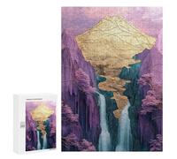 Golden Mountain Waterfall Landscape Puzzle 1000 Teile Schwer Puzzle Spielzeug Lernspiel Impossible Herausforderungsspielzeug Für Erwachsene Kinder 300 PCS