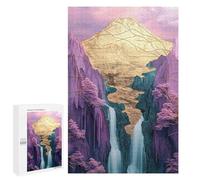 Golden Mountain Waterfall Landscape Puzzle 1000 Teile Schwer Puzzle Spielzeug Lernspiel Impossible Herausforderungsspielzeug Für Erwachsene Kinder 1000 PCS