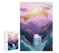 Golden Mountain Waterfall Landscape Puzzle 1000 Teile Schwer Puzzle Spielzeug Lernspiel Impossible Herausforderungsspielzeug Für Erwachsene Kinder 1000 PCS
