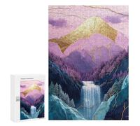 Golden Mountain Waterfall Landscape Puzzle 1000 Teile Schwer Puzzle Spielzeug Lernspiel Impossible Herausforderungsspielzeug Für Erwachsene Kinder 300 PCS