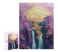 Golden Mountain Waterfall Landscape Puzzle 1000 Teile Schwer Puzzle Spielzeug Lernspiel Impossible Herausforderungsspielzeug Für Erwachsene Kinder 500 PCS