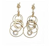 Golden Multi Layered Circles Drop Earrings for Women, Elegant Dangle Earrings Jewelry for Party,Birthday
