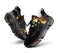 Golden Musical Notes Piano Fashion Trainers for Men Running Shoes