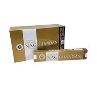 Golden Nag Chandan Masala Incense Joss Stick Natural Handmade Agarbatti Rolled Moulded Bamboo Stick 12 Pack 15 gm