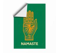 Golden Namaste Hand Minimalist Unframed Wall Art Print A1 (84.1×59.4cm), Wall Decor for Living Room, Bedroom, Office & Home, Art Gift