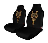 Golden Norse Mythology Viking Yggdrasil Tree of Life Car Seat Covers, Seats Protection for Women and Girls, Suitable for Most Vehicles, Cars, Trucks, SUVs, Vans., 2PCS, style