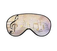 Golden Notes Sleep Mask Blindfold Dream Music Adjustable Super-Smooth Soft Eye Mask Cover for Men Women Travel and Nap