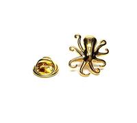 Golden Octopus Lapel Pin Badge X2AJTP524