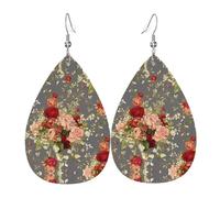 Golden Octopus Print Faux Leather Dangle Earrings Teardrop | Statement Hollow Teardrop Fashion Glitter Parties Girls Accessory Dangle Drop Hanging Studs