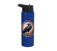 Golden Odin's Raven Northman Valhalla Norse Mythology Stainless Steel Insulated Water Bottle