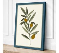 Golden Olive Branch Botanical Canvas Wall Art Print 24x16 Inch (61 x 41 cm)