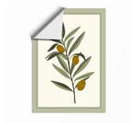 Golden Olive Branch Botanical Unframed Wall Art Print A3 (42×29.7cm), Wall Decor for Living Room, Bedroom, Office & Home, Art Gift