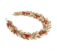 Golden Olive Leaf Vine Wall Decor 180cm PVC for Christmas and Everyday Use | Lifelike leaves and flexible vine for living room bedroom or festive gatherings easy to hang with built-in loops