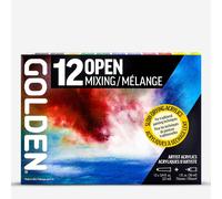 Golden Artist Colors, Open Slow-Drying Acrylics, 12-Color Mixing Set, 0000925-0