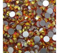 Golden Orange Fire Opal Flatback Crystal Rhinestones Non-Hotfix Stones For Nail Art Clothes Decoration