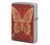Golden Ornate Butterfly Lighter Case Pouch Double-Sided Metal Lighter Sleeve Scratch & Drop Resistant Lighters Protector Fits Standard Kerosene Lighters Pocket Protective Cover for Camping Party