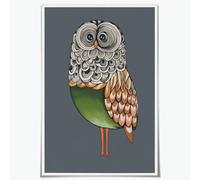 Golden Owl Canvas Wall Art Prints Funny Owl Poster Artwork Pictures Whimsical Home Decor Animal Wall Decor for Kitchen Bedroom Bathroom Living Room 16x24inch Unframed