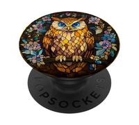 Golden Owl Flowers Art PopSockets Adhesive PopGrip