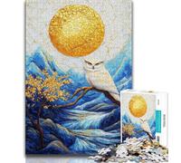 Golden Owl JigsawPuzzle 1000 Pieces for Adults,Learning Educational Toys Family Games with Matching Poster And Trivia Sheet 50x75cm