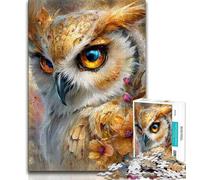 Golden Owl JigsawPuzzle 1000 Pieces for Adults,Toys Educational Games Stress Relieving Suitable for Desktop Decoration (75x50cm)