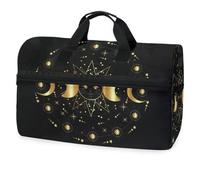 Golden Pagan Wiccan Goddess Travel Duffel Bag for Men Women Boys Girls Teens,Oversized Sports Gym Bag with Shoes Compartment Overnight Weekend Yoga Workout Bag Training Handbag