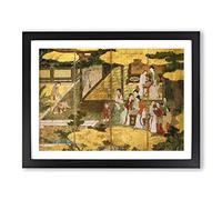 Golden Palace By Kano Eitoku Asian Japanese Framed Print | A2 Black Framed Wall Art | Ready to Hang | Asian Cityscape Picture | Living Room Bedroom Lounge Office