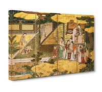 Golden Palace By Kano Eitoku Canvas Print | Gallery Wrapped 30mm Frame Wall Art | 24x16 inches | Ready to Hang | Asian Cityscape Picture | Living Room Bedroom Lounge Office