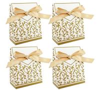 Golden Paper Candy Box Gift Set - 50 Small Boxes for Weddings, Anniversaries, Birthdays or Christmas